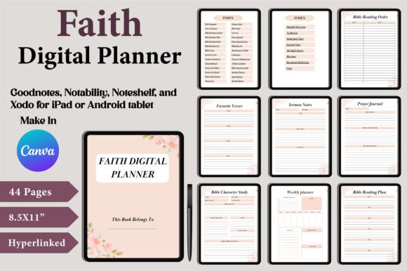 Download Faith Digital Planner Canva Templates - Canva templates Collection