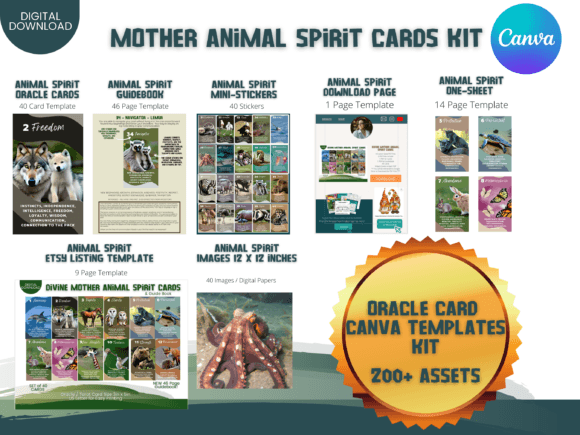 Download Mom ANIMAL Spirit Oracle Canva Templates - Canva templates Collection