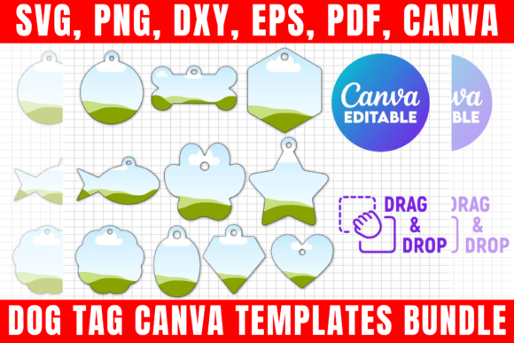 Download Dog Tag Canva Templates Bundle - Canva templates Collection