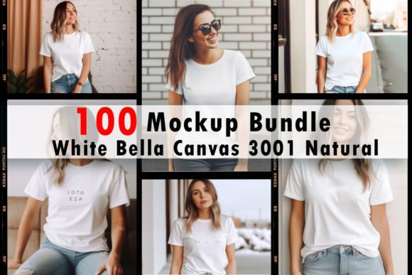 Download Bella Canvas White Shirt Mockup Bundle - White shirt mockup bundle Collection