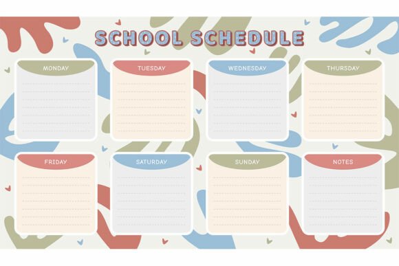 Download School Schedule Template Boho - Schedule template Collection