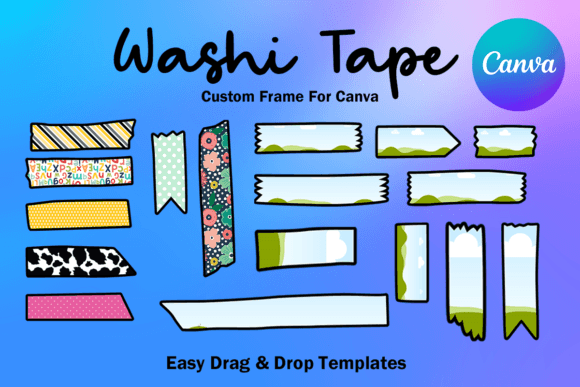 Download Washi Tape Canva Frame Template Editable - Template editable Collection