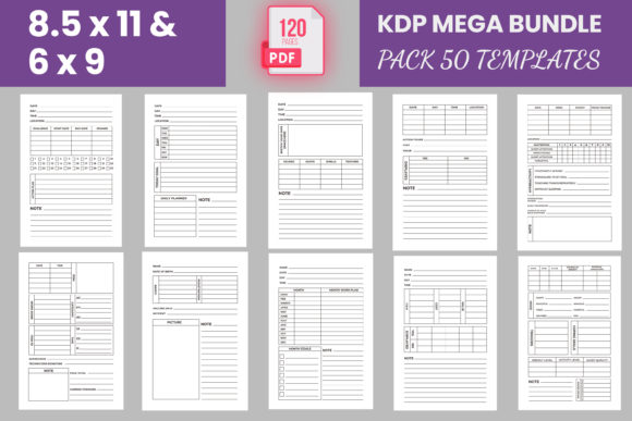 Download 50 KDP Interior Template Editable Bundle - Template editable Collection