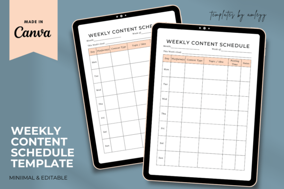 Download Weekly Content Schedule Template - Schedule template Collection