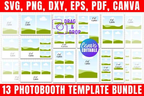 Download 13 Photobooth Template Editable Bundle - Template editable Collection