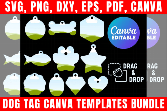 Download Dog Tag Canva Templates Bundle - Canva templates Collection