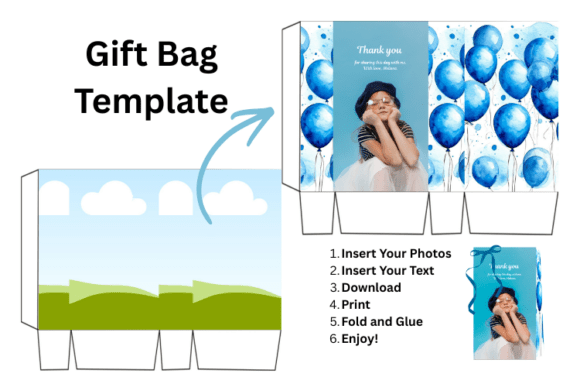 Download Gift Bag Template Editable Party Favor - Template editable Collection
